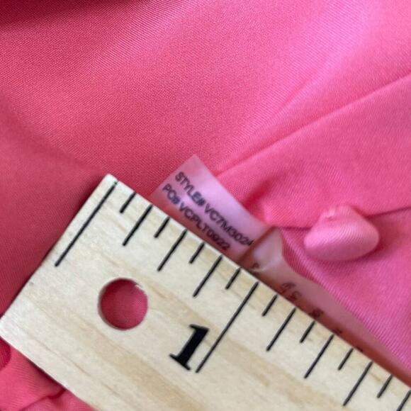 VINCE CAMUTO Pink Salmon Lace Overlay Sheath Dress Floral Sleeveless Size 10 - Picture 11 of 15